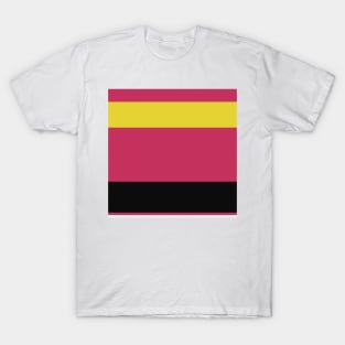 A single concoction of Very Light Pink, Raisin Black, Almost Black, Dark Pink and Piss Yellow stripes. T-Shirt